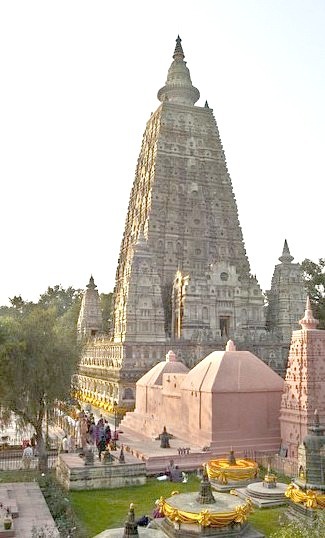 Mahabodhi Temple Complex at Bodh Gaya, Bihar, India