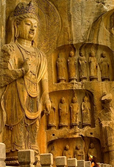 Buddha statues at Longmen Caves in Henan Province, China