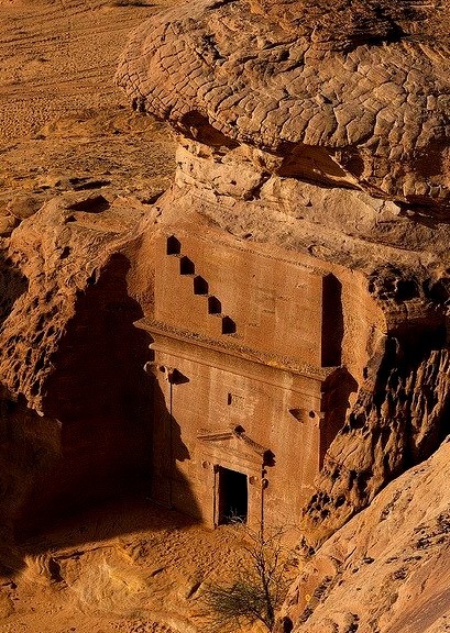 The rock carved tombs of Mada'in Saleh in Saudi Arabia