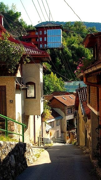 Downhill in Sarajevo, Bosnia and Herzegovina